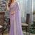 lavender woven design beads and stones satin saree