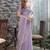 lavender woven design beads and stones satin saree