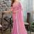 lavender woven design beads and stones satin saree