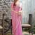 lavender woven design beads and stones satin saree