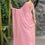 pink woven design beads and stones satin saree