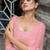 pink woven design beads and stones satin saree