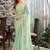 sea_green woven design beads and stones satin saree