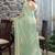 sea_green woven design beads and stones satin saree