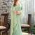 sea_green woven design beads and stones satin saree