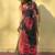 black floral embroidered organza saree