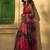 black floral embroidered organza saree