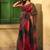 black floral embroidered organza saree