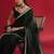 green sequinned satin saree