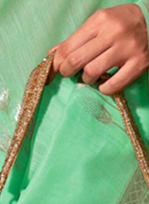 sea_green woven design zari poly linen banarasi saree 4