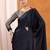 black modal ajrak block satin sareewith blouse piece
