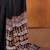 black modal ajrak block satin sareewith blouse piece