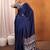 navy_blue modal ajrak block satin designer sareewith blouse piece