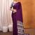 purple modal ajrak block satin designer sareewith blouse piece
