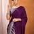 purple modal ajrak block satin designer sareewith blouse piece