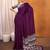 purple modal ajrak block satin designer sareewith blouse piece