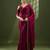 magenta embellished beads and stones silk blend designer saree