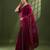 magenta embellished beads and stones silk blend designer saree