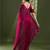 magenta embellished beads and stones silk blend designer saree
