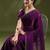 purple beads and stones silk blend saree