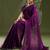 purple beads and stones silk blend saree