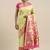 green green & pink woven design silk blend paithani saree
