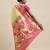 green green & pink woven design silk blend paithani saree
