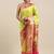 green green & red woven design silk blend paithani saree