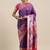 purple purple floral zari silk blend paithani saree