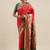 pink pink floral zari silk blend paithani saree