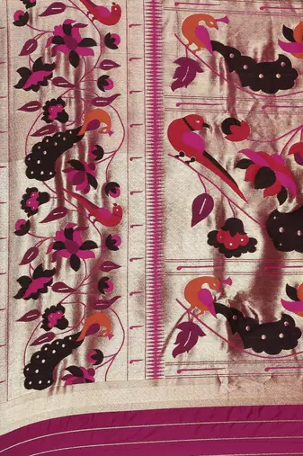black black woven design silk blend paithani saree