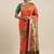 orange orange floral zari silk blend paithani saree