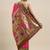 pink pink & green woven design silk blend paithani saree