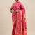 pink pink woven design silk blend paithani saree