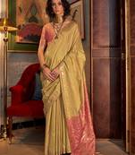 gold ethnic motifs woven design zari banarasi celebrity saree