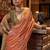 orange ethnic motifs zari  banarasi saree
