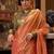 orange ethnic motifs zari  banarasi saree