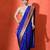 blue woven design zari kanjeevaram saree
