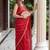 red leheriya zari poly georgette designer leheriya saree
