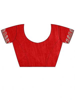 red leheriya zari poly georgette designer leheriya saree 4