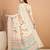 off_white floral printed kantha work silk cotton tussar saree