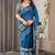 blue ethnic motifs woven design pure cotton saree