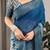 blue ethnic motifs woven design pure cotton saree
