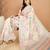 off_white floral kantha work silk cotton tussar saree