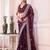 burgundy floral embroidered sequined pure chiffon saree