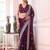 burgundy floral embroidered sequined pure chiffon saree