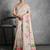 cream tussar floral print saree