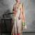 cream tussar floral print saree