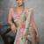 cream tussar floral print saree