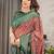 red floral pure cotton designer saree